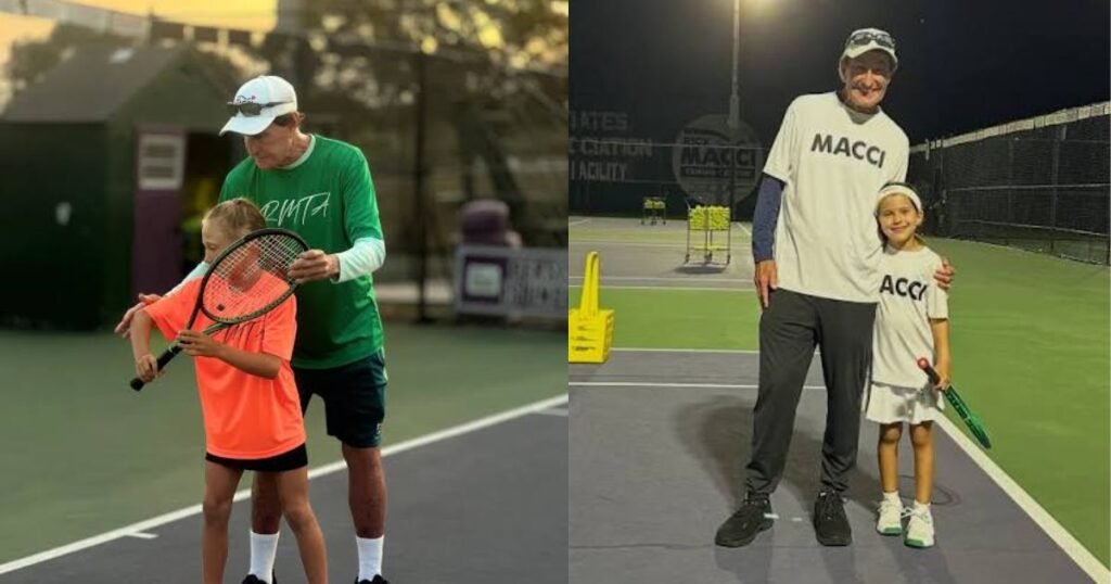 Rick Macci coaching young tennis players